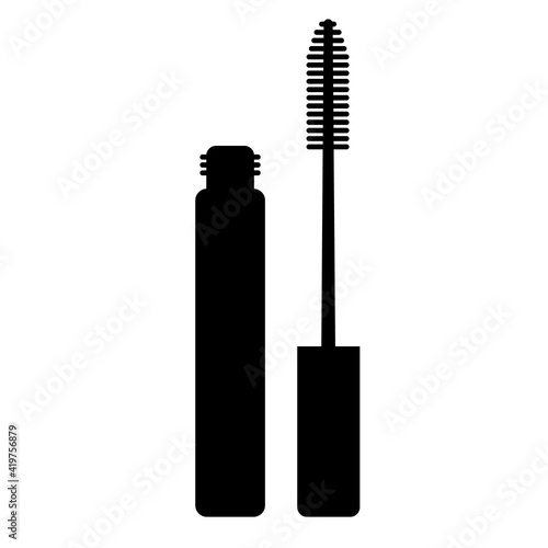 mascara icon on white background. mascara brush sign. flat style. mascara logo. open tube of mascara symbol.
