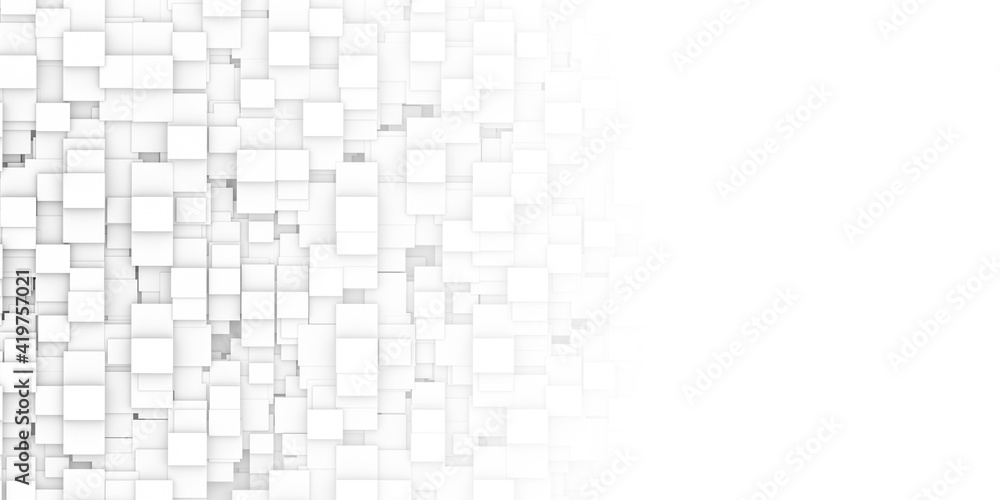 Modern geometrical block cube wall fade to white creative thinking background banner and wallpapers.3d render. Modern geometrical block cube wall fade to white creative thinking background banner and wallpapers.3d render.