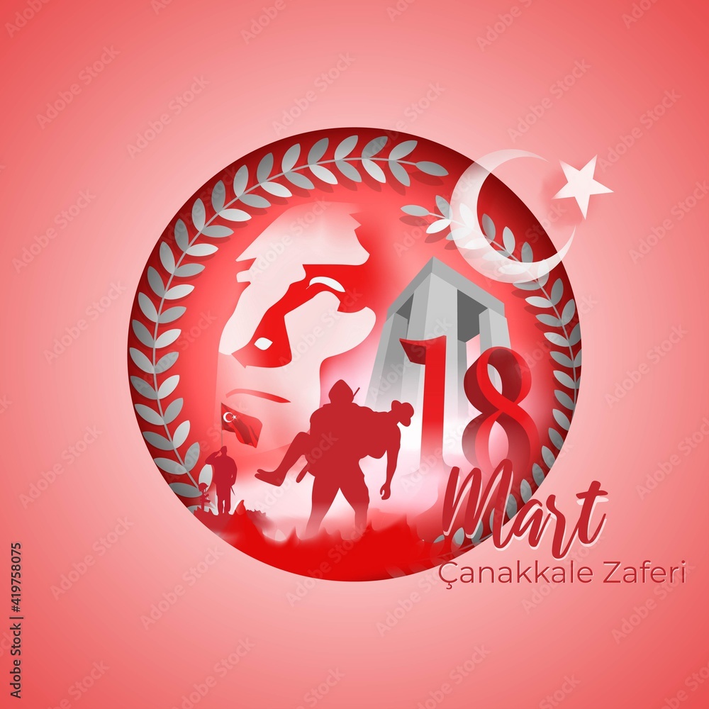 vector illustration for 18 mart çanakkale zaferi means March 18 Canakkale victory, Turkish national day. vector illustration for 18 mart çanakkale zaferi means March 18 Canakkale victory, Turkish national day.