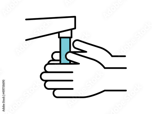 Hand washing vector icon 手洗いのアイコン