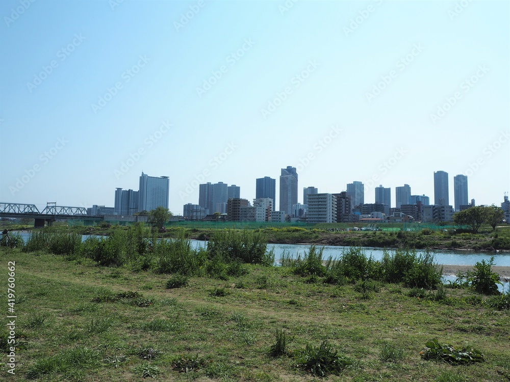 the tamagawa river, a major river in japan the tamagawa river, a major river in japan