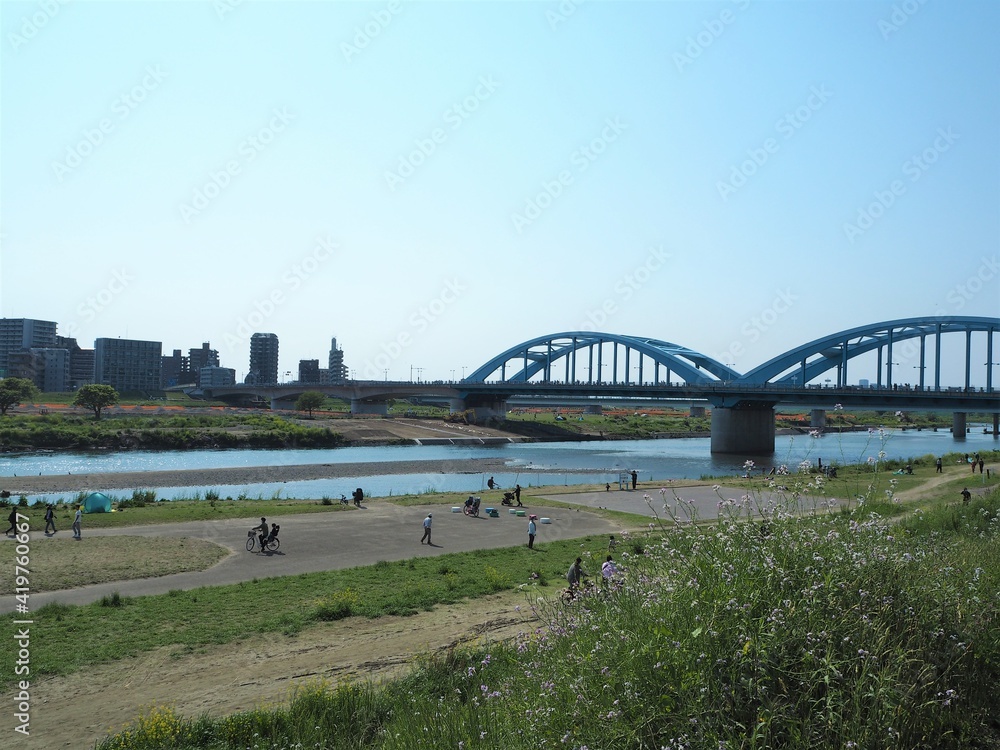 the tamagawa river, a major river in japan the tamagawa river, a major river in japan