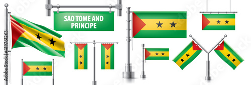 Vector set of the national flag of Sao Tome and Principe