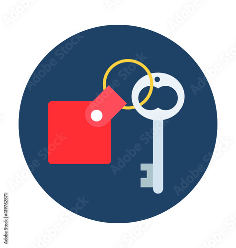 Room Key Vector Illustration
