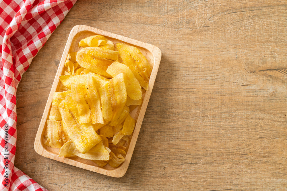 Banana Chips - fried or baked sliced banana Banana Chips - fried or baked sliced banana