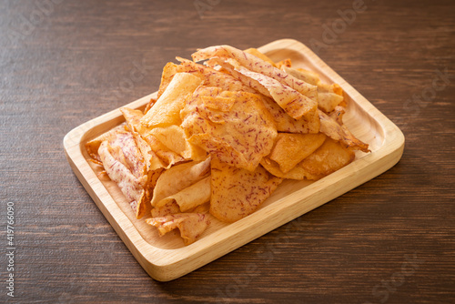 Taro Chips - fried or baked sliced taro