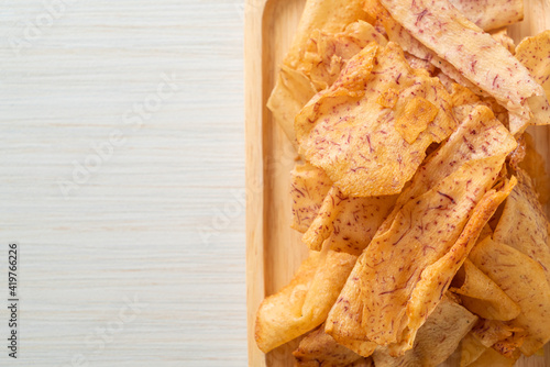 Taro Chips - fried or baked sliced taro