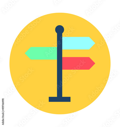 Signpost Vector Icon