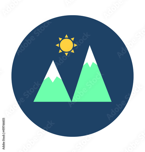 Mountains Vector Icon