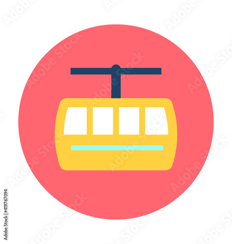 Ropeway Vector Icon