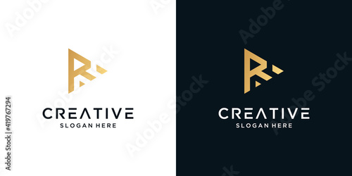 Abstract letter R logo design inspiration