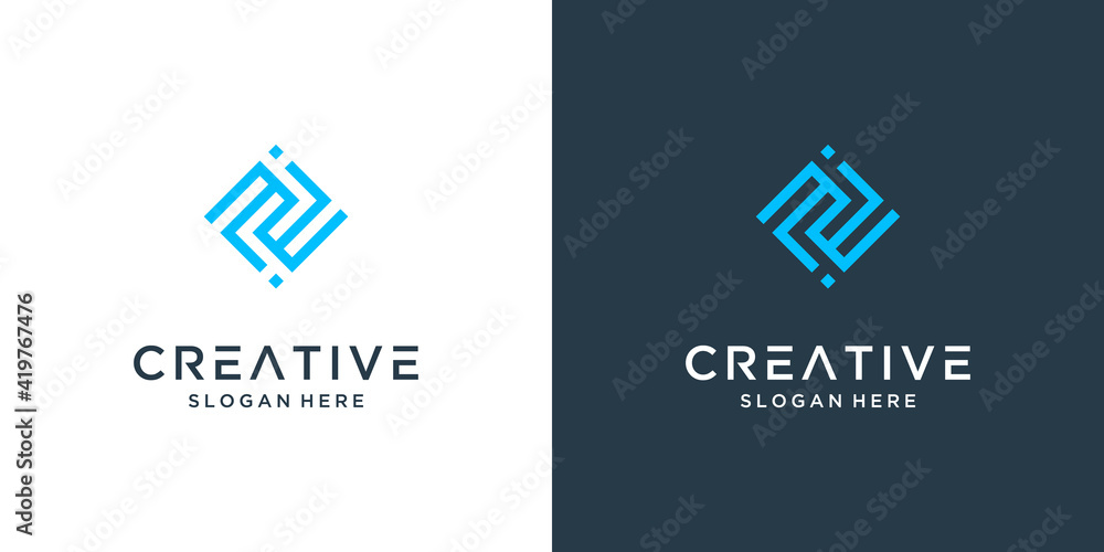 Abstract initial letter N logo design Abstract initial letter N logo design