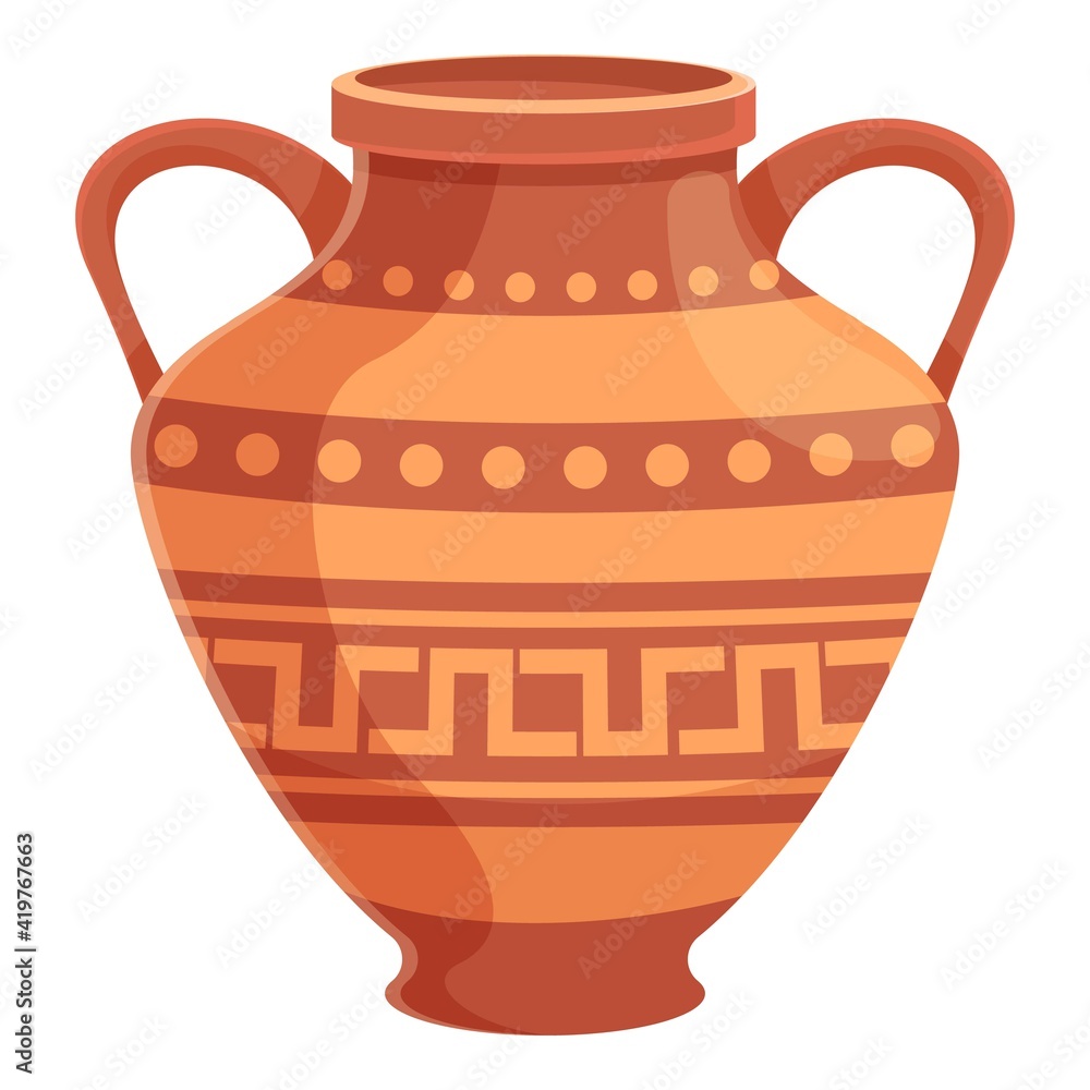 Amphora urn icon. Cartoon of amphora urn vector icon for web design isolated on white background