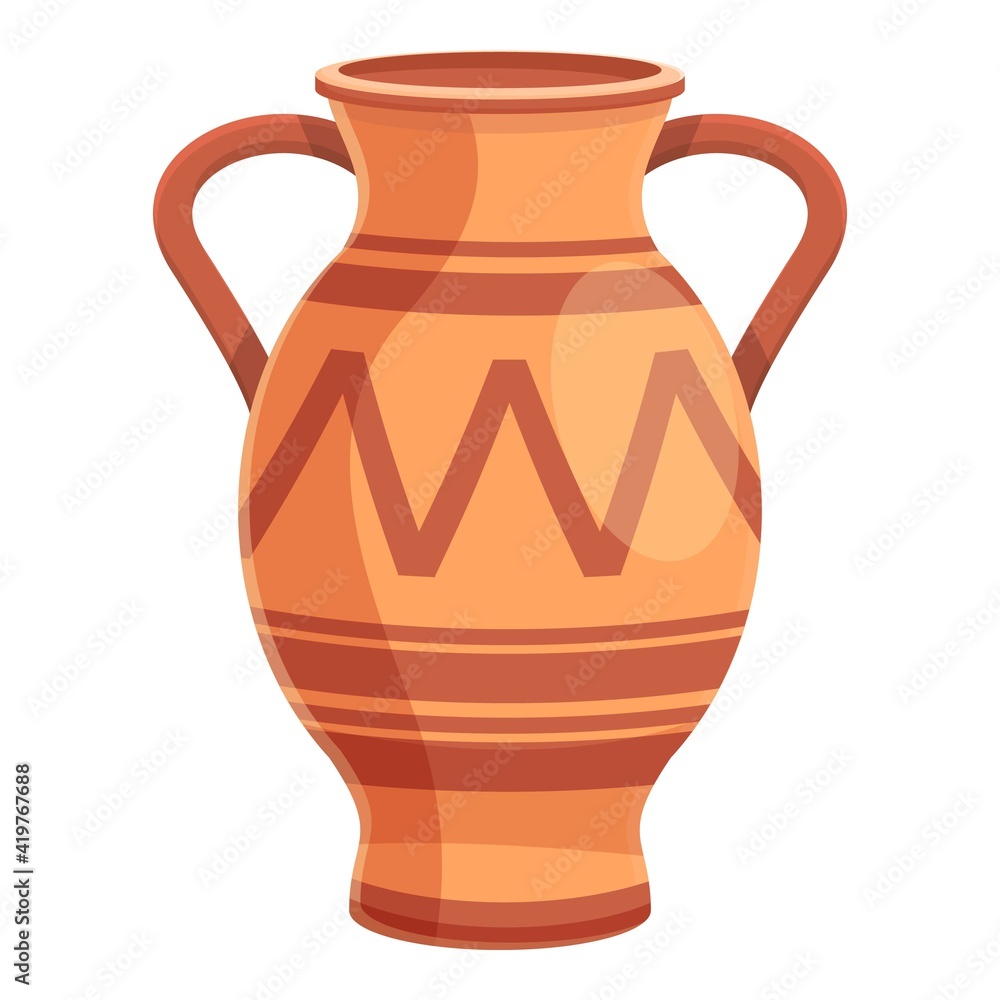 Amphora ornate icon. Cartoon of amphora ornate vector icon for web design isolated on white background