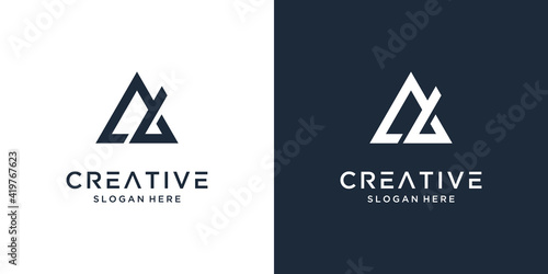 Abstract letter A logo design inspiration