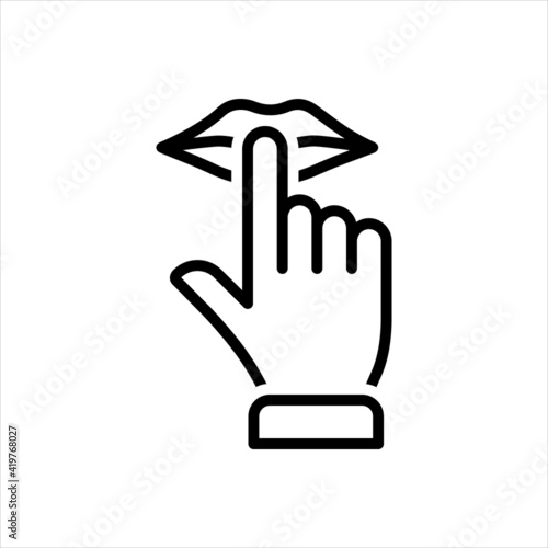 Black line icon for quiet