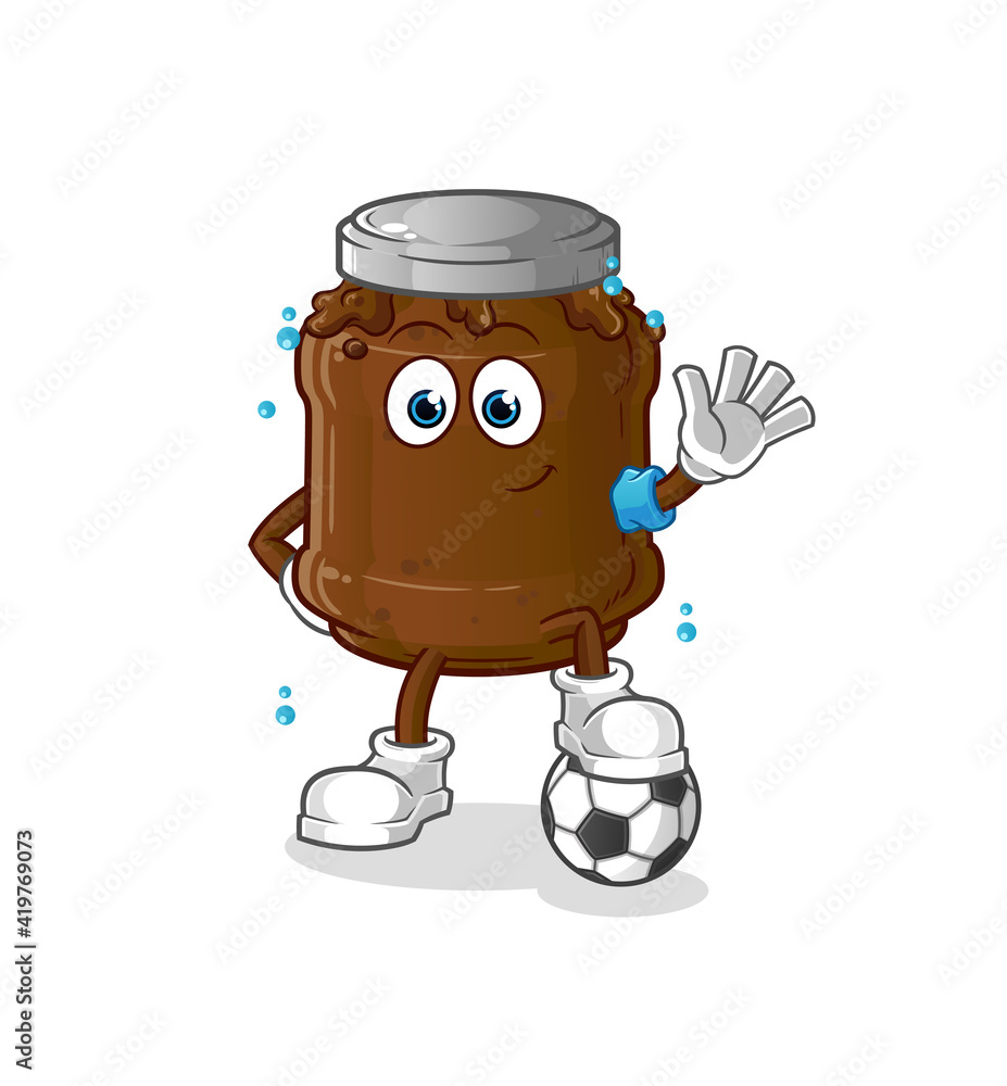 chocolate jam playing soccer illustration. character vector chocolate jam playing soccer illustration. character vector