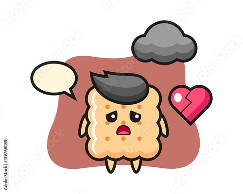 Cracker cartoon illustration is broken heart