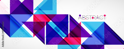 Geometric abstract background. Techno color triangle shapes. Vector illustration for covers, banners, flyers and posters and other designs