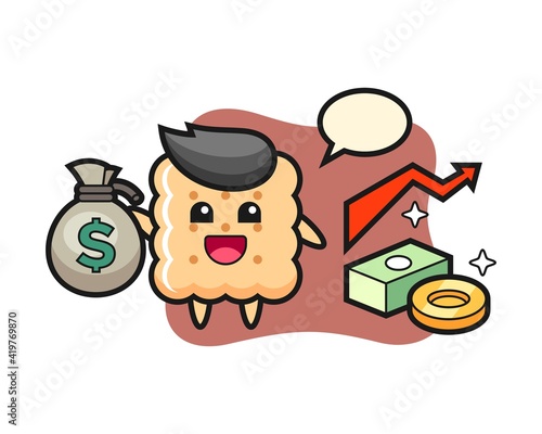Cracker illustration cartoon holding money sack