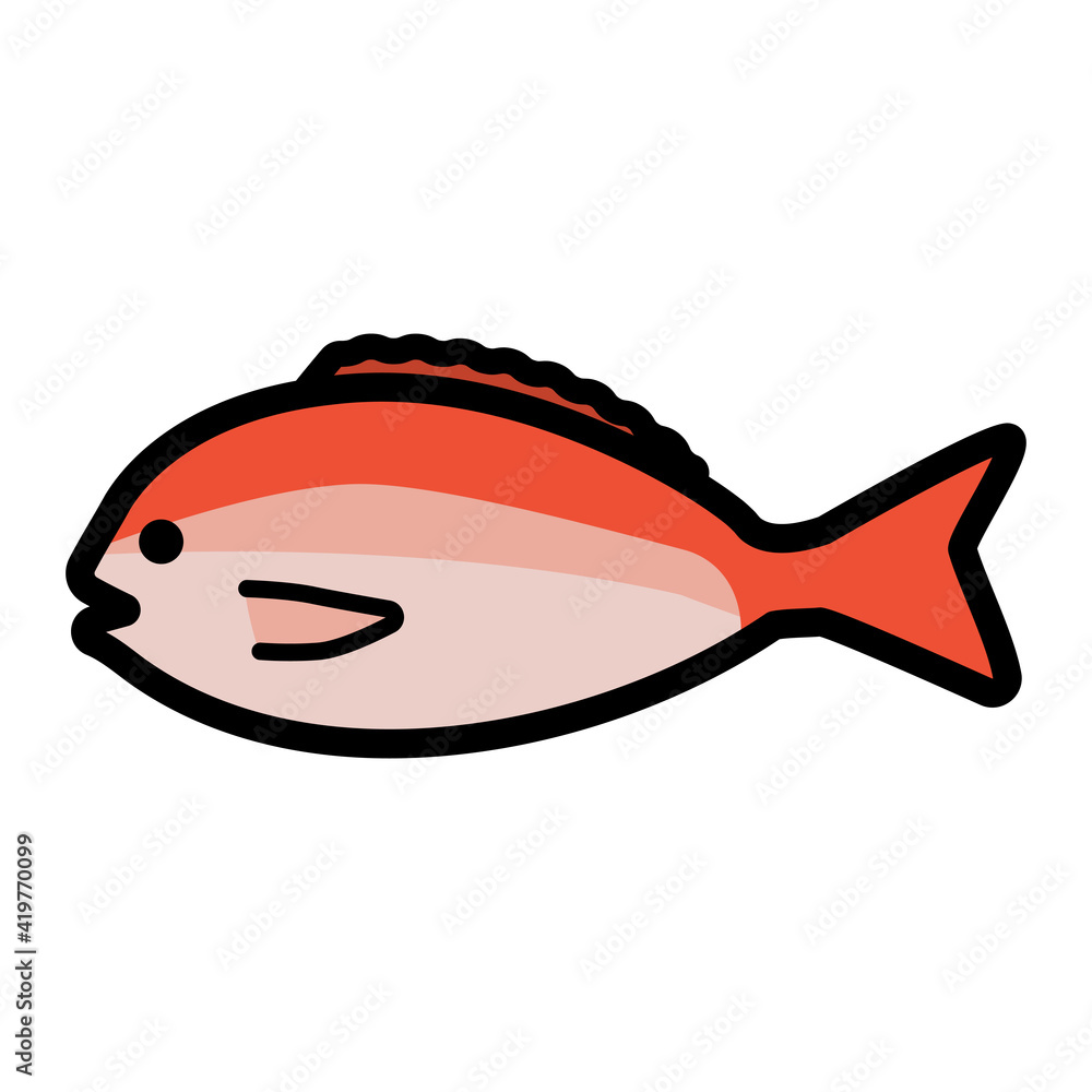 Fototapeta premium シンプルでかわいい鯛のイラスト