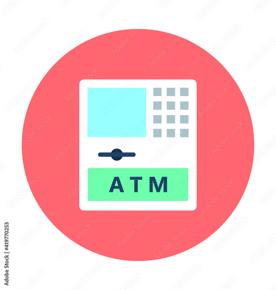 Atm Machine Vector Icon Atm Machine Vector Icon