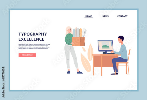 Design for web of printing house, publishing or advertising agency