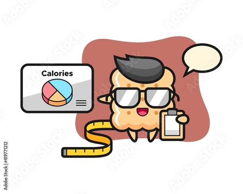 Illustration of cracker mascot as a dietitian