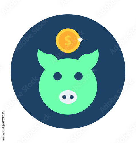Piggy Bank Vector Iconv