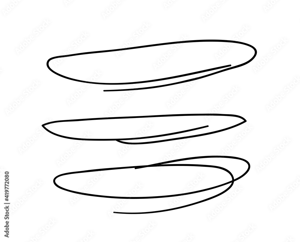Hand drawn set of objects for design use. Black Vector doodle ellipses on transparent background. Abstract pencil drawing. Artistic illustration elements Hand drawn set of objects for design use. Black Vector doodle ellipses on transparent background. Abstract pencil drawing. Artistic illustration elements