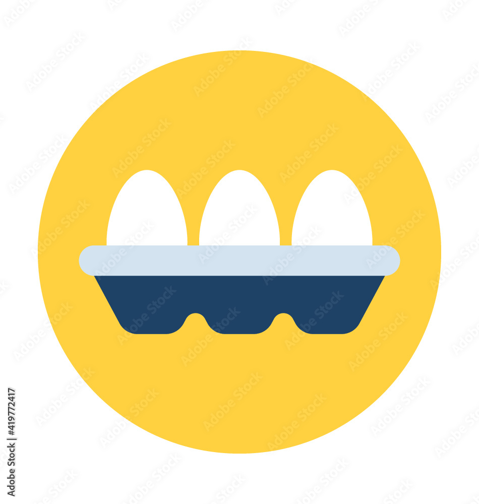 Fototapeta premium Eggs Box Vector Icon