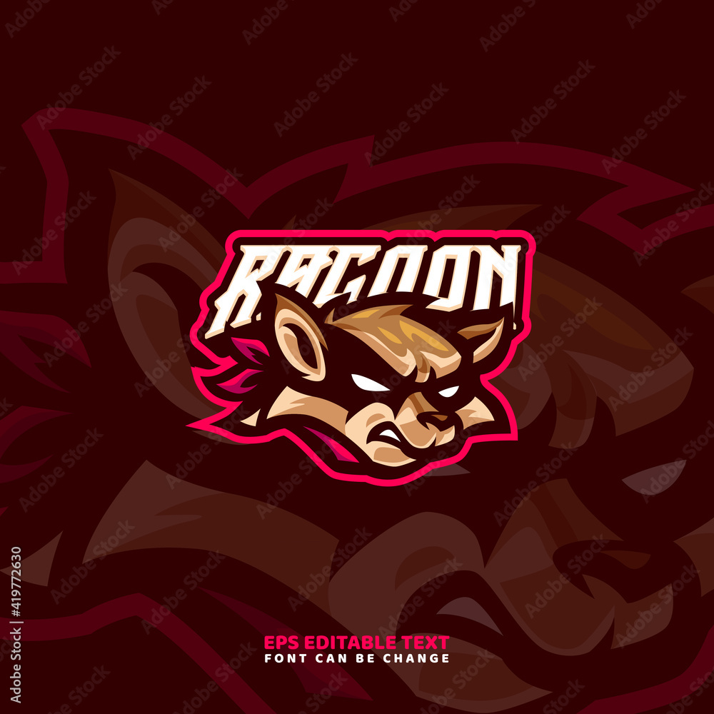 Racoon Mascot Logo Template