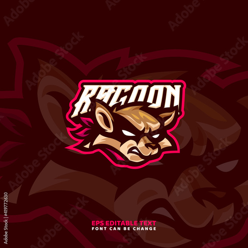 Racoon Mascot Logo Template