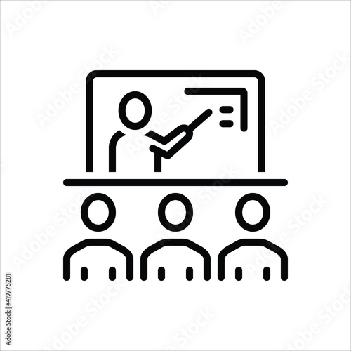 Black line icon for teach