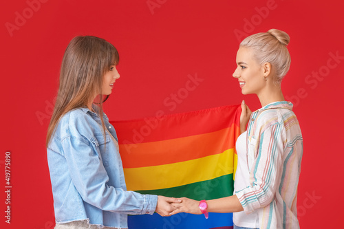 Young lesbian couple with r...