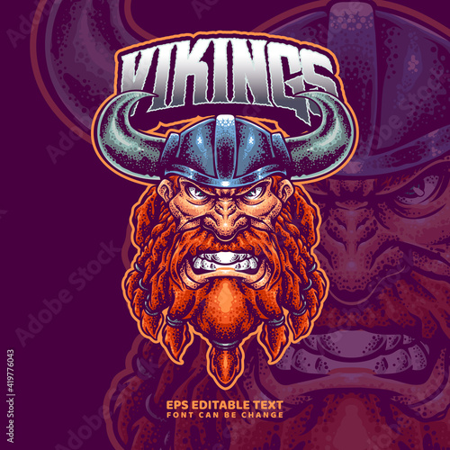 Viking Illustration Logo template