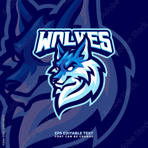 Wolf Mascot Logo Template