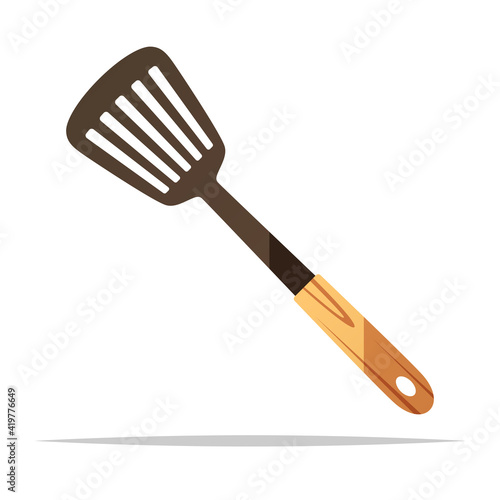 Kitchen spatula vector isolated illustration