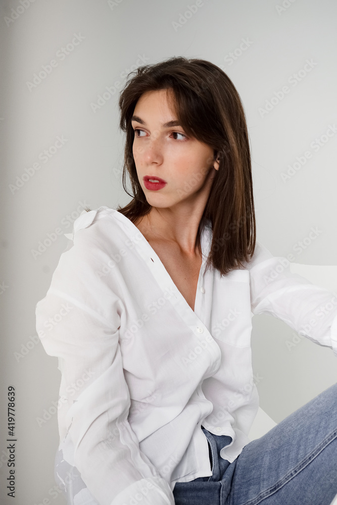 beautiful girl with a model appearance beautiful girl with a model appearance