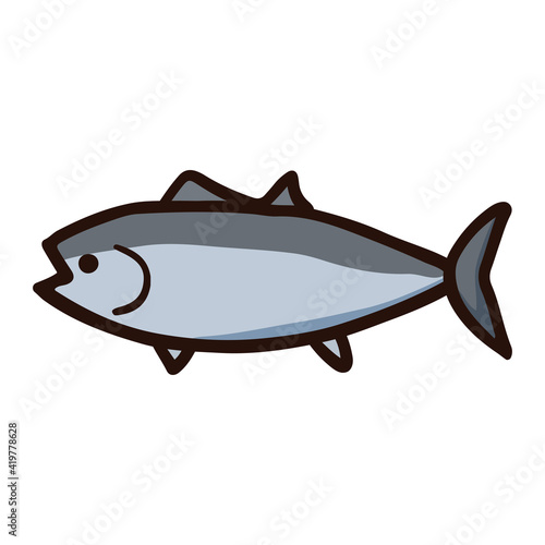 シンプルでかわいいマグロのイラスト 手書き風