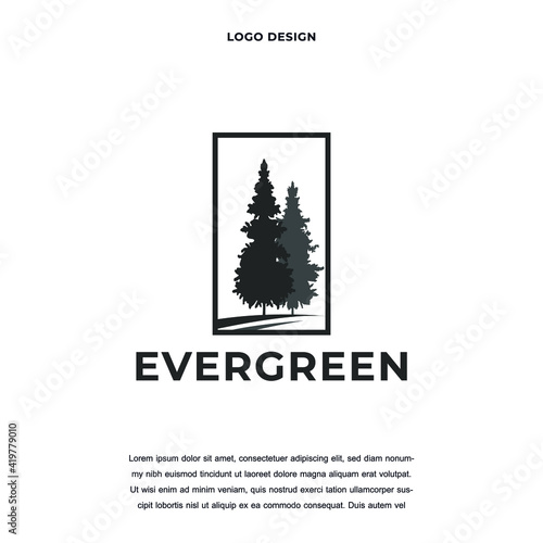 Creative abstract premium pine evergreen icon logo design color editable vector illustration
