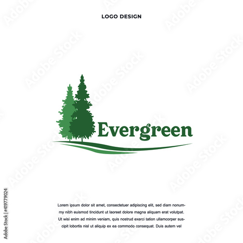 Creative abstract premium pine evergreen icon logo design color editable vector illustration