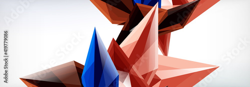 Vector 3d triangles and pyramids abstract background for business or technology presentations, internet posters or web brochure covers