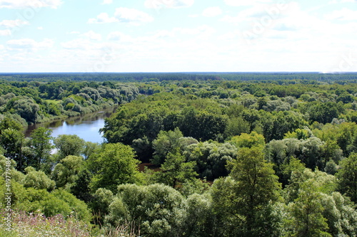 view of the river near the old Russian Svensky monastery photo