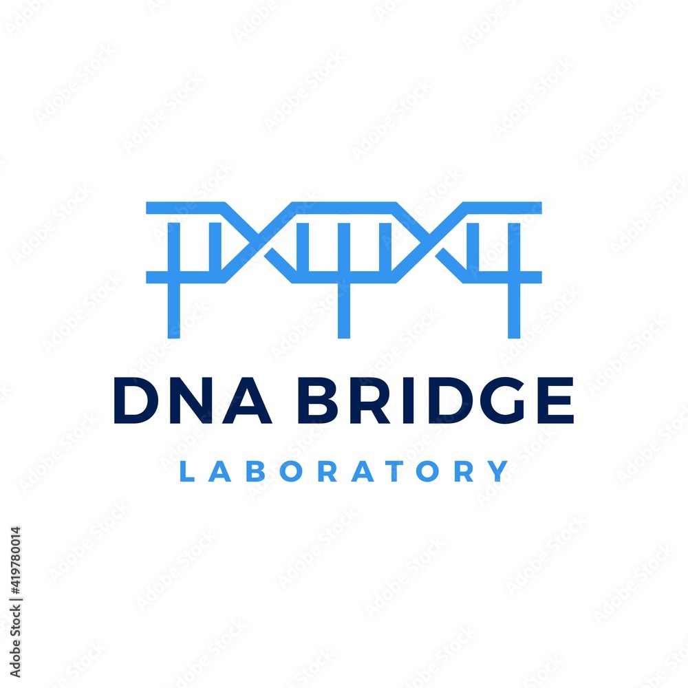 DNA bridge strain helix genetic laboratory logo vector icon illustration DNA bridge strain helix genetic laboratory logo vector icon illustration