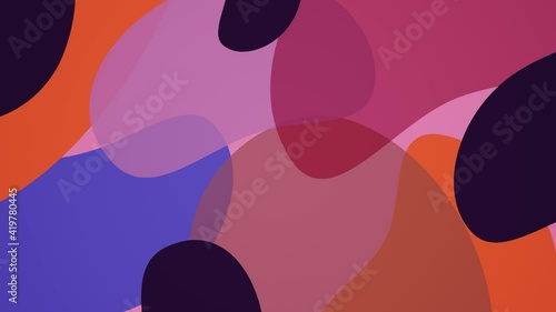 Seamless loop of simple flat 2D shapes motion background animation
