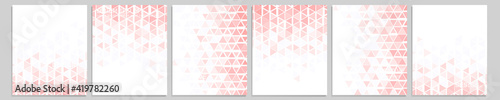 Set of vector cover notebook design. Abstract blue minimal triangles halftone template design for notebook paper, copybook brochures, book, magazine. Planner and diary cover for print