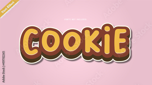 cookie text effect design vector 3d style editable font effect.