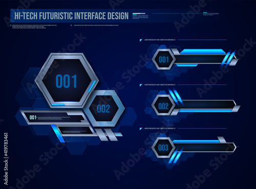 futuristic technology frames interface hud element design for ui games. web and app. Futuristic user interface. Vector design template