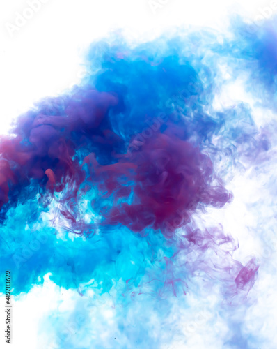 Blue and pink smoke isolated on a white © schankz